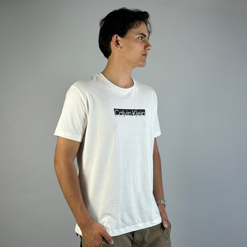 Camiseta Calvin Klein Branca Masculina Malha Importada