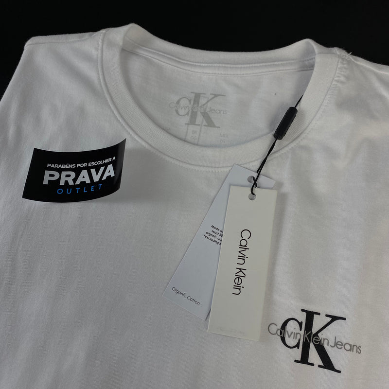 Camiseta Calvin Klein Branca Masculina Malha Importada