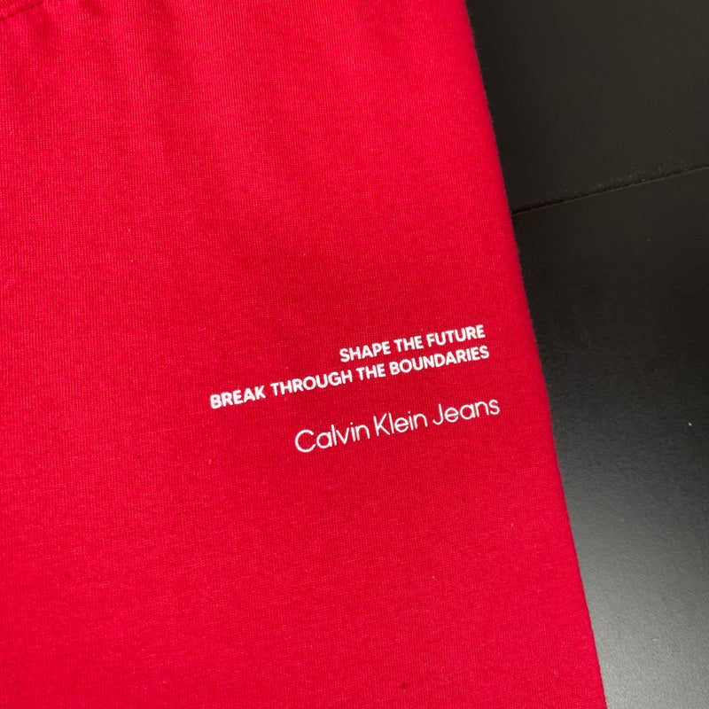 Camiseta Básica Calvin Klein Vermelha Masculina Malha Importada