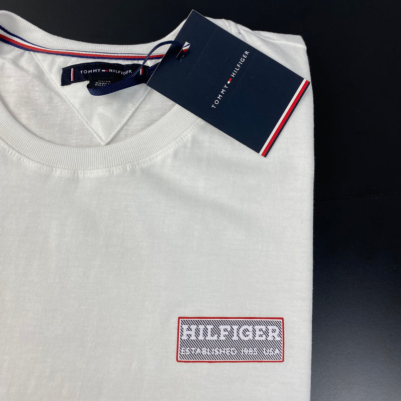 Camiseta Básica Tommy Hilfiger Branca Masculina Malha Importada