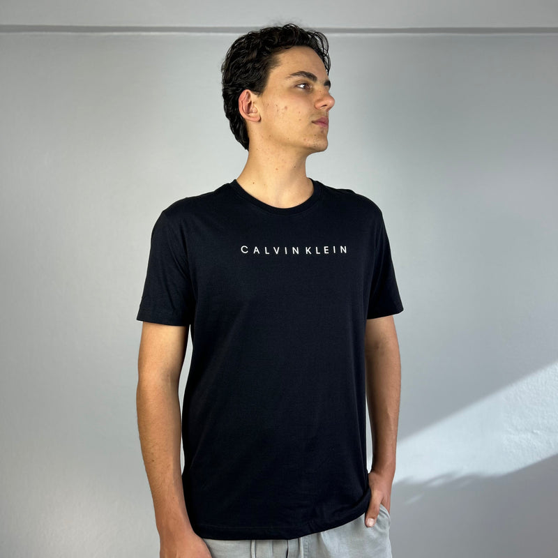 Camiseta Calvin Klein Preta Masculina Malha Importada