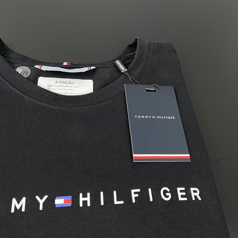 Camiseta Tommy Hilfiger Preta Masculina Malha Importada