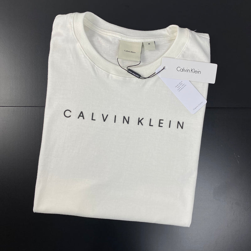 Camiseta Calvin Klein Off White Masculina Malha Importada