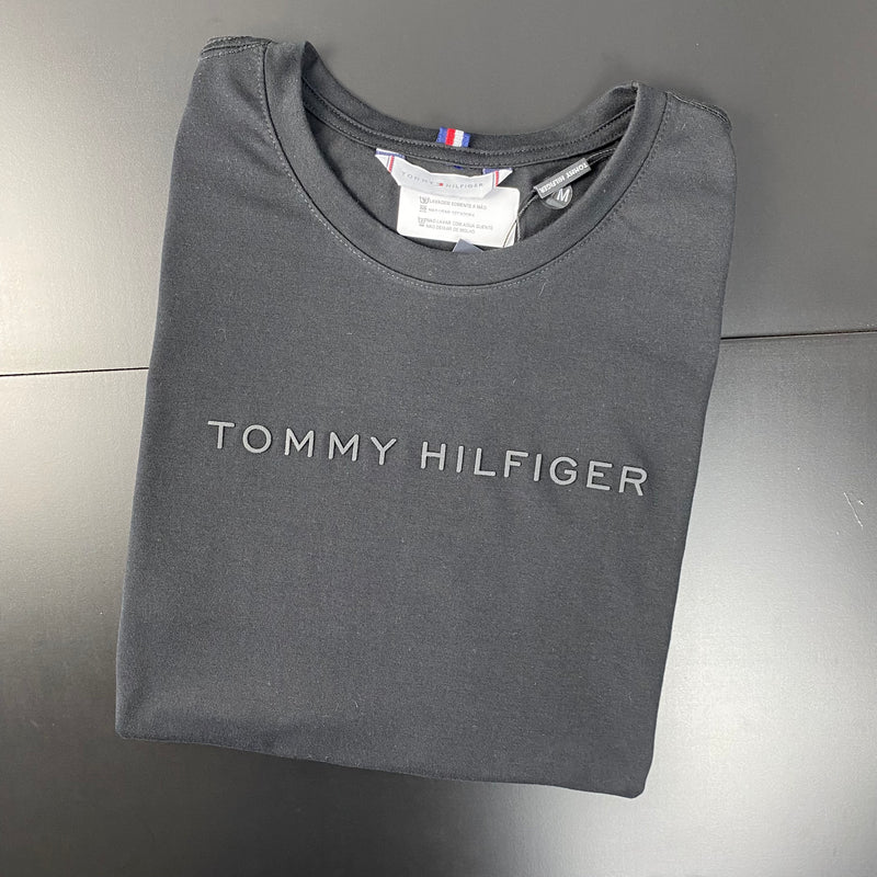 Camiseta Tommy Hilfiger Preta Masculina Malha Importada