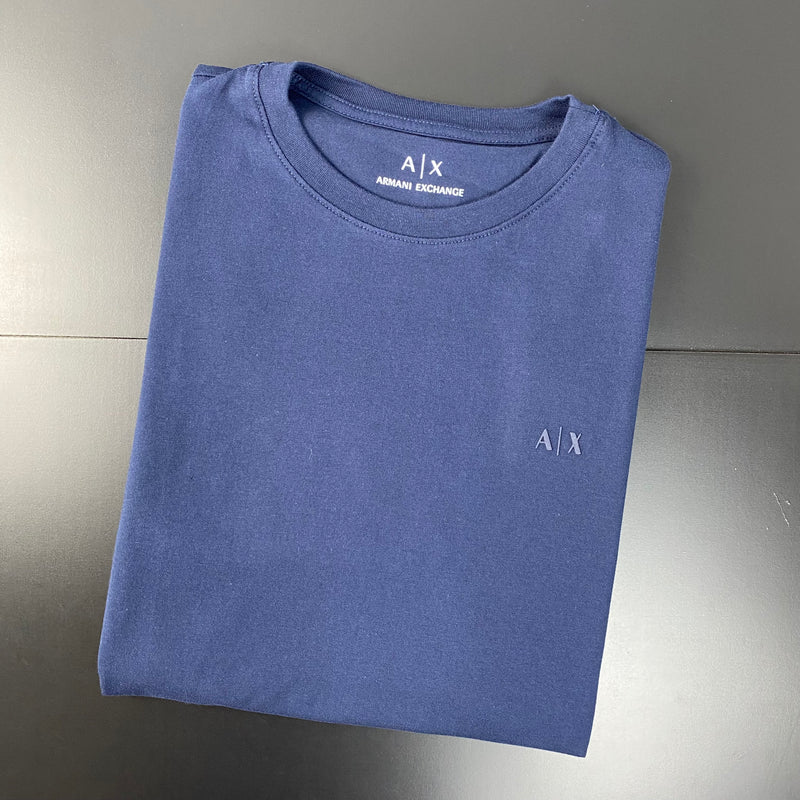 Camiseta Básica Armani Exchange Azul Masculina Malha Importada