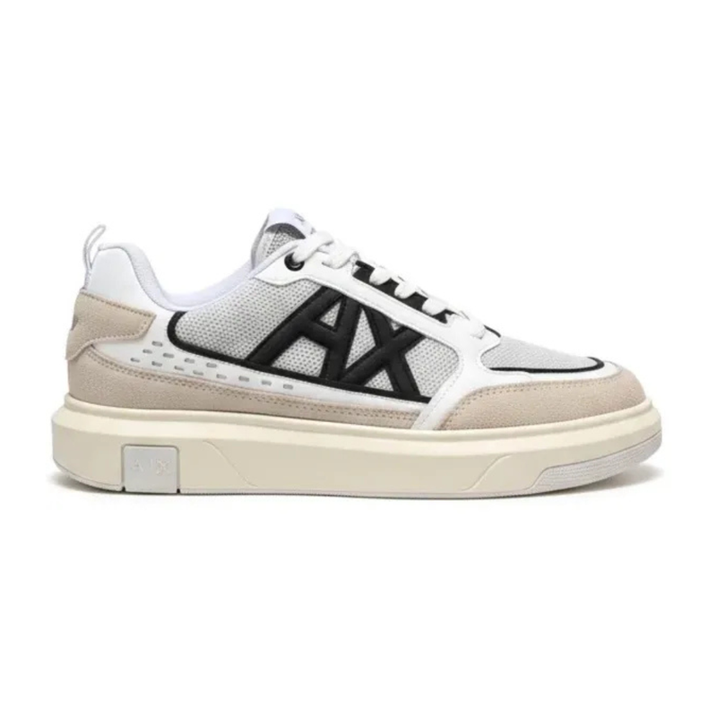 Tênis A.X Bege Masculino em Couro Legítimo