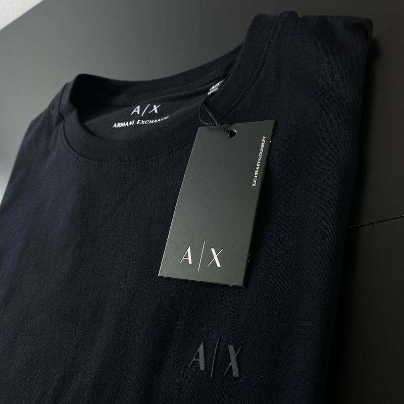 Camiseta Básica Armani Exchange Preta Masculina Malha Importada