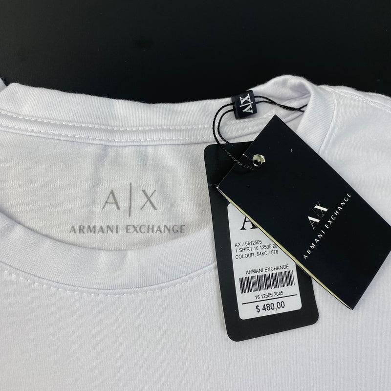 Camiseta Armani Exchange Branca Masculina Malha Importada