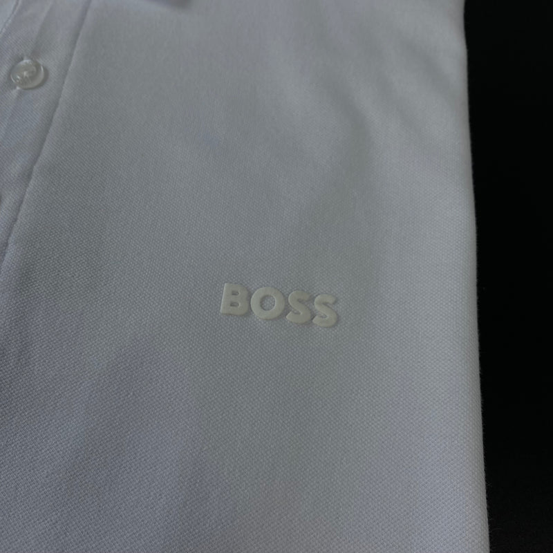 Camisa Polo Hugo Boss Branca Masculina Malha Premium