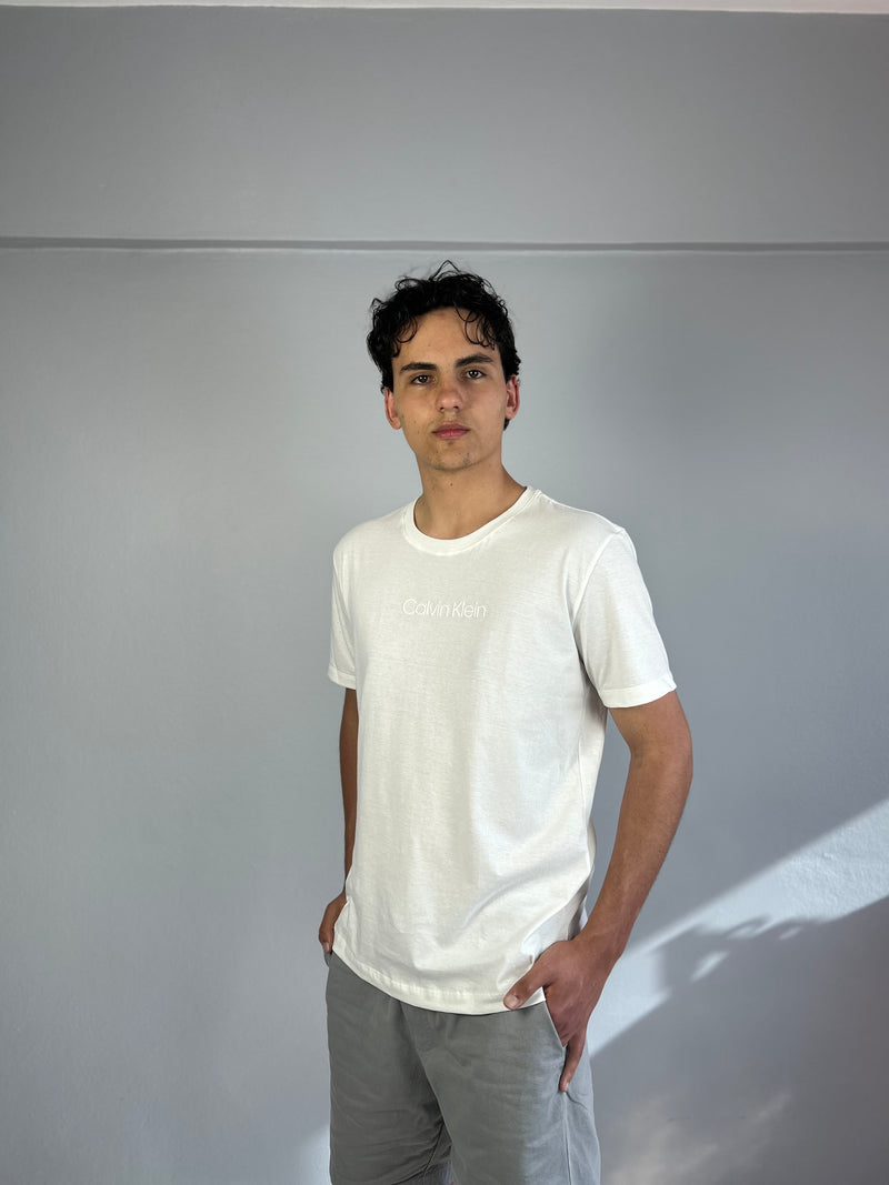 Camiseta Calvin Klein Branca Masculina Malha Importada