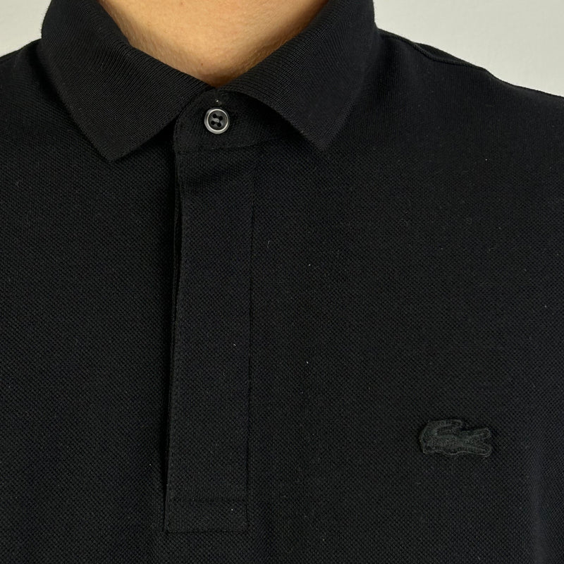 Camisa Polo Lacoste Paris Preta Masculina Malha Importada