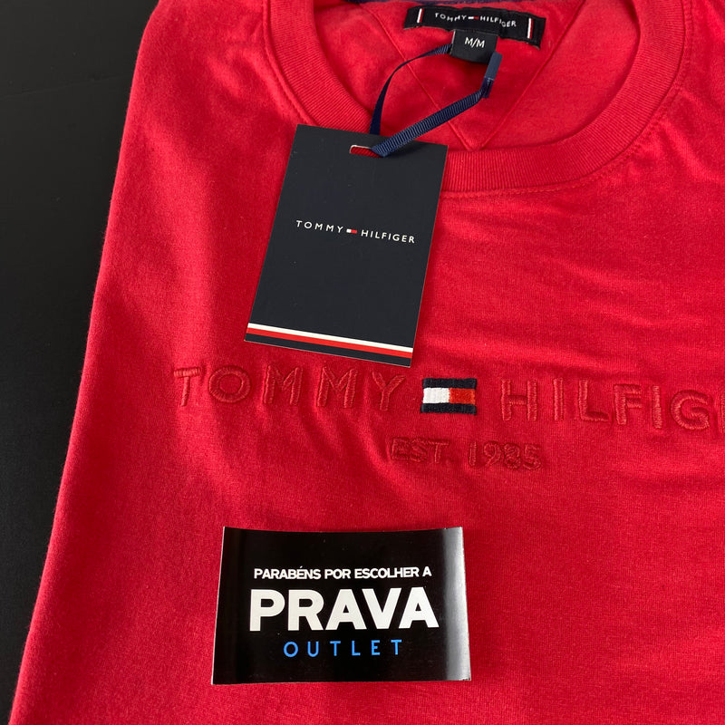 Camiseta Tommy Hilfiger Vermelha Masculina Malha Importada