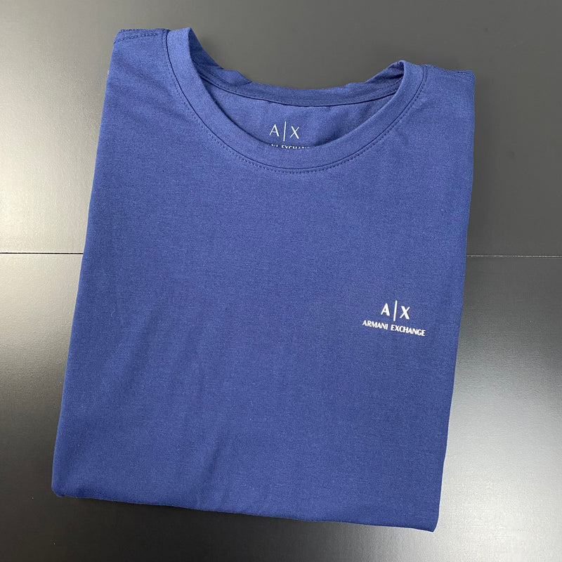 Camiseta Armani Exchange Azul Marinho Masculina Malha Importada
