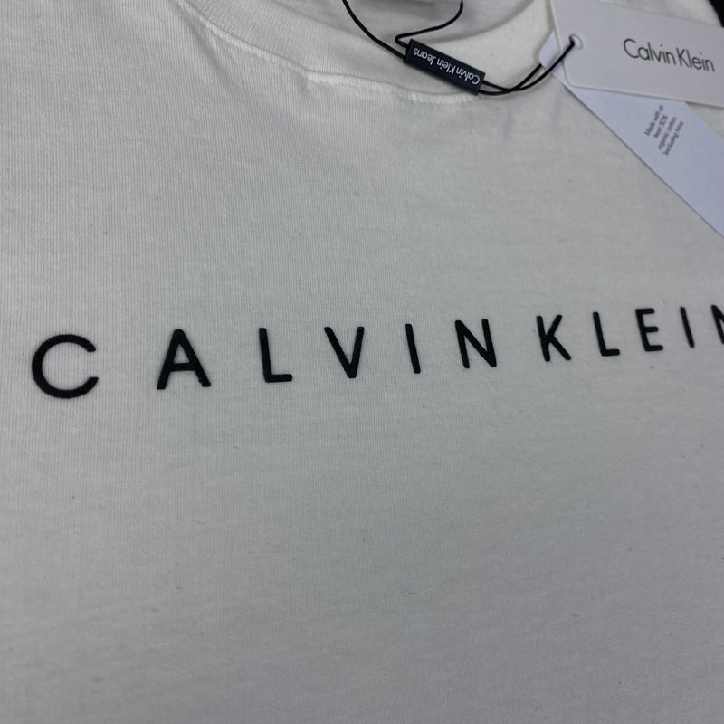 Camiseta Calvin Klein Off White Masculina Malha Importada