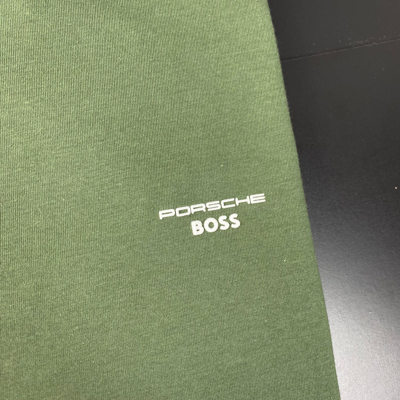 Camiseta Básica Porsche X Boss Verde Masculina Malha Importada