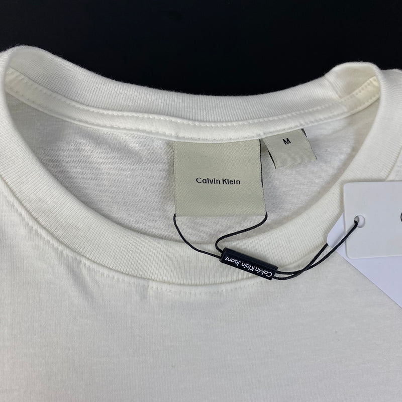 Camiseta Calvin Klein Off White Masculina Malha Importada