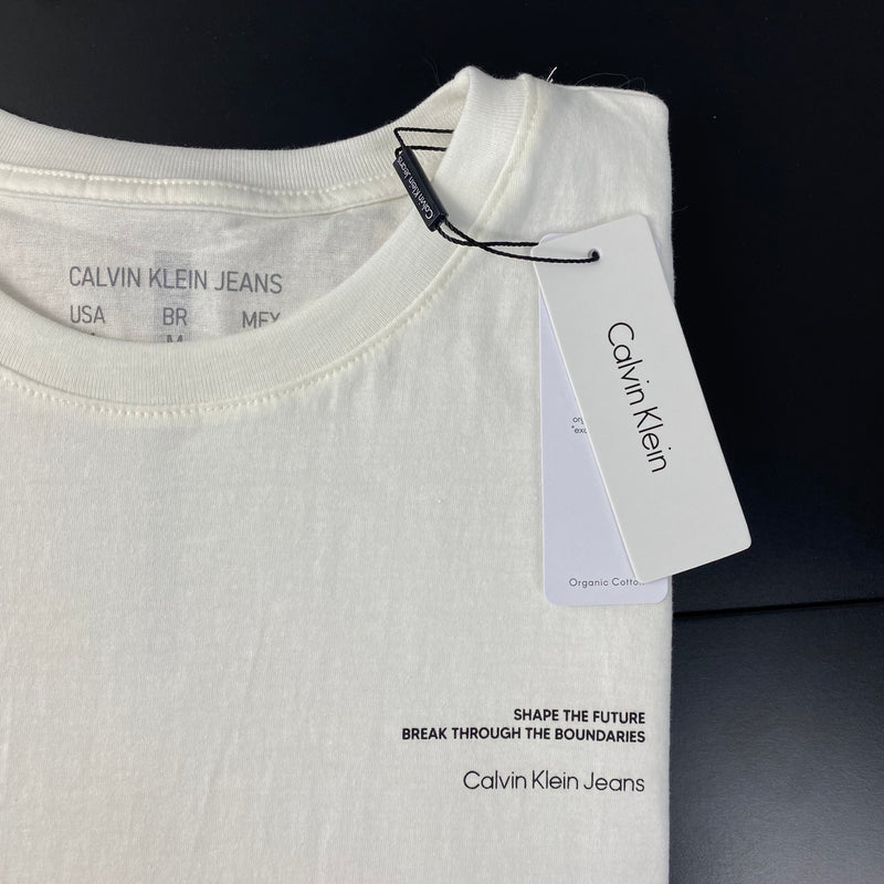 Camiseta Básica Calvin Klein Branca Masculina Malha Importada