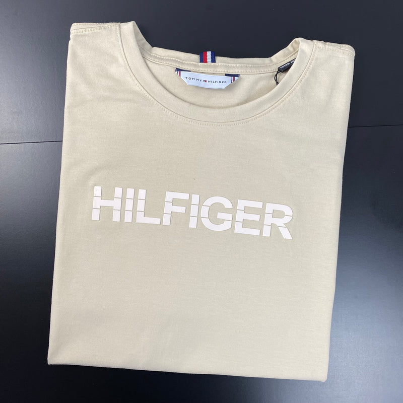 Camiseta Tommy Hilfiger Bege Masculina Malha Importada