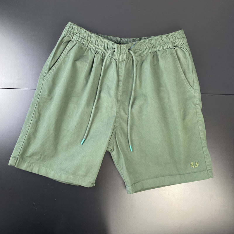 Shorts de Sarja Fred Perry Verde Escuro Masculino