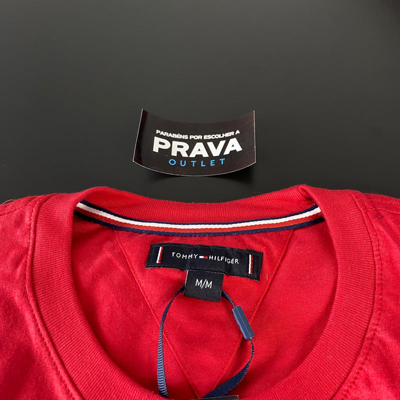 Camiseta Tommy Hilfiger Vermelha Masculina Malha Importada