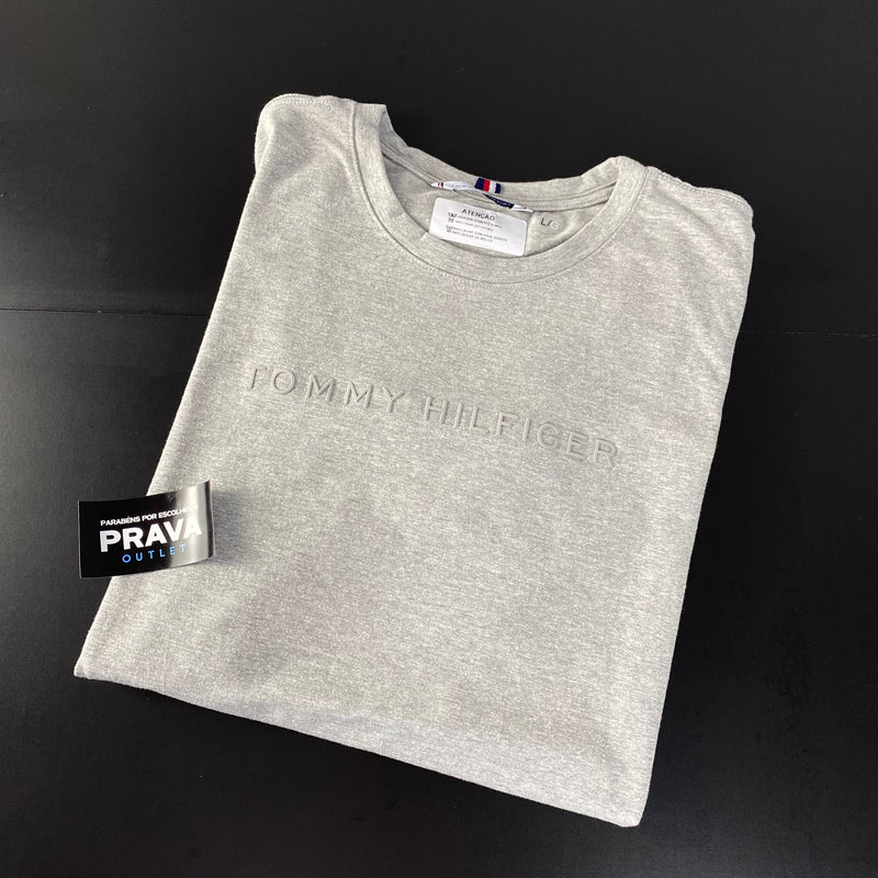 Camiseta Tommy Hilfiger Cinza Masculina Malha Importada