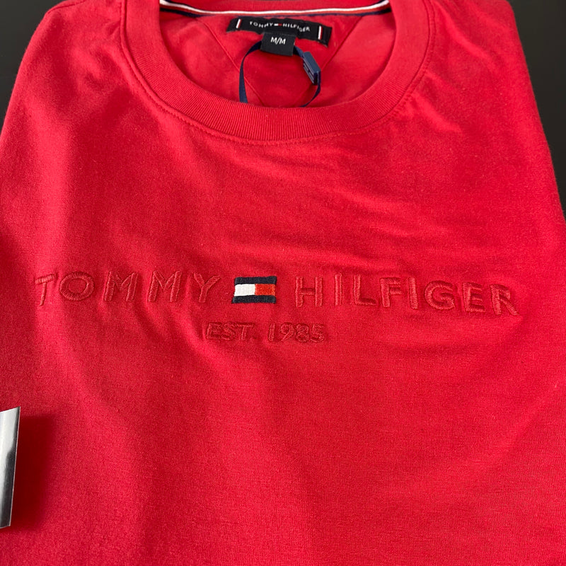 Camiseta Tommy Hilfiger Vermelha Masculina Malha Importada