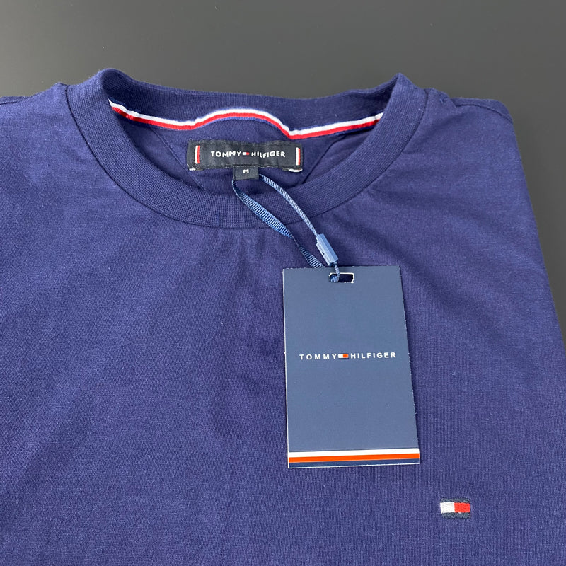 Camiseta Básica Tommy Hilfiger Azul Marinho Masculina Malha Importada
