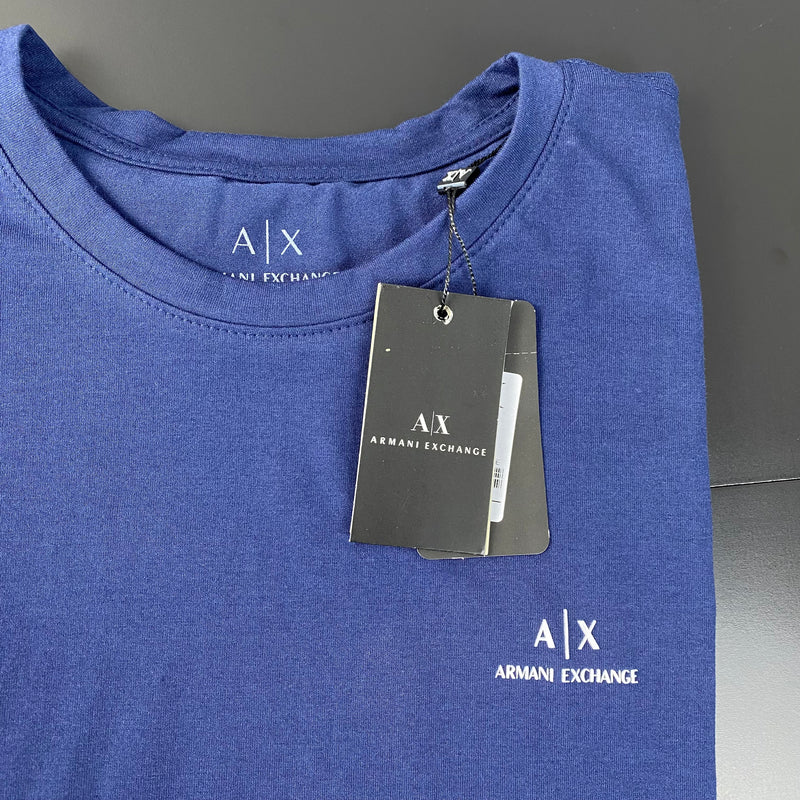 Camiseta Armani Exchange Azul Marinho Masculina Malha Importada
