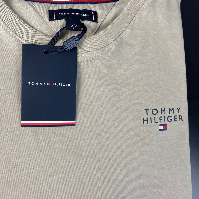 Camiseta Tommy Hilfiger Bege Masculina Malha Importada