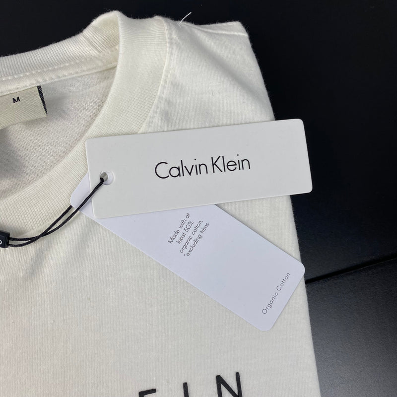 Camiseta Calvin Klein Off White Masculina Malha Importada