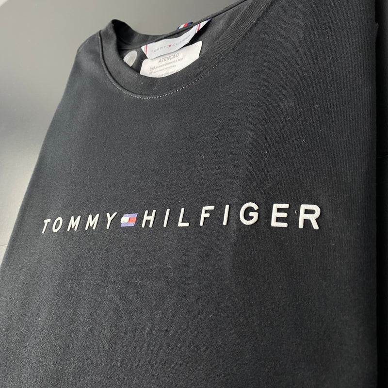 Camiseta Tommy Hilfiger Preta Masculina Malha Importada