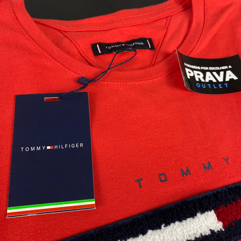 Camiseta Tommy Hilfiger Vermelha Masculina Malha Importada