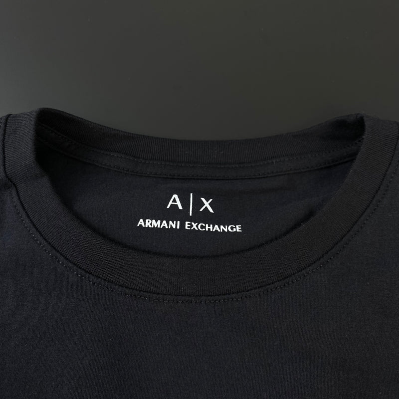 Camiseta Básica Armani Exchange Preta Masculina Malha Importada