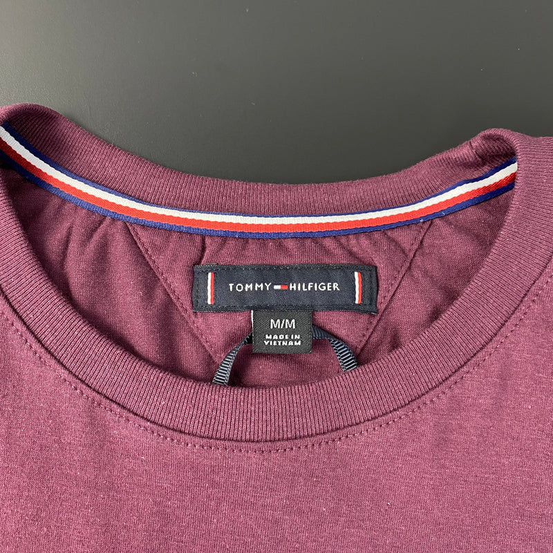 Camiseta Básica Tommy Hilfiger Vinho Masculina Malha Importada