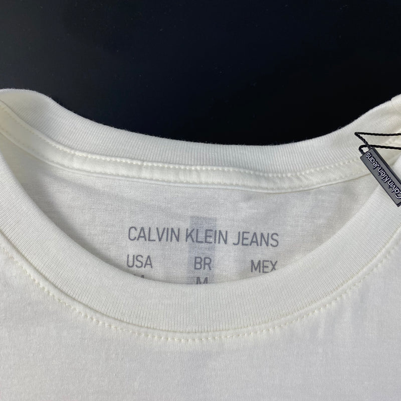 Camiseta Básica Calvin Klein Branca Masculina Malha Importada