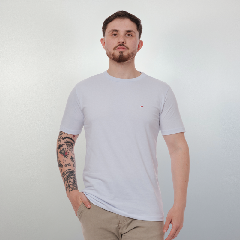 Camiseta Básica Tommy Hilfiger Branca - Malha Importada