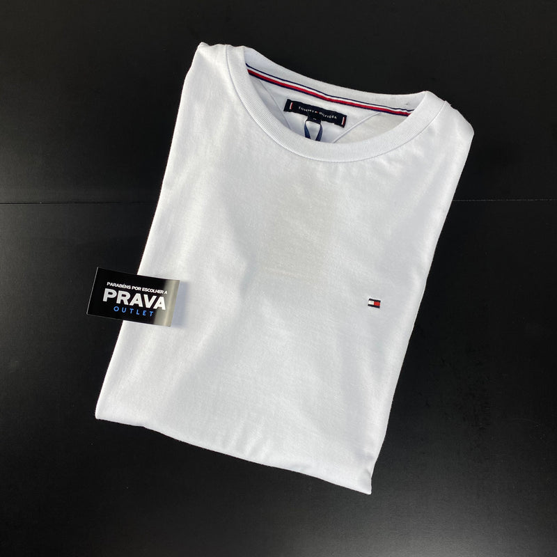Camiseta Básica Tommy Hilfiger Branca - Malha Importada