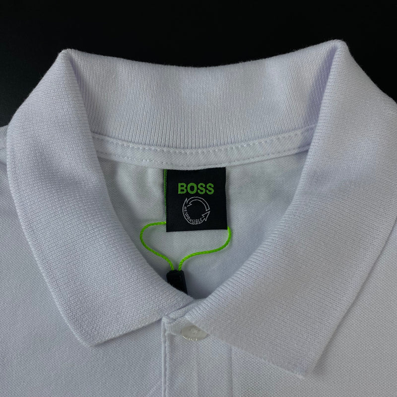 Camisa Polo Hugo Boss Branca Masculina Malha Premium