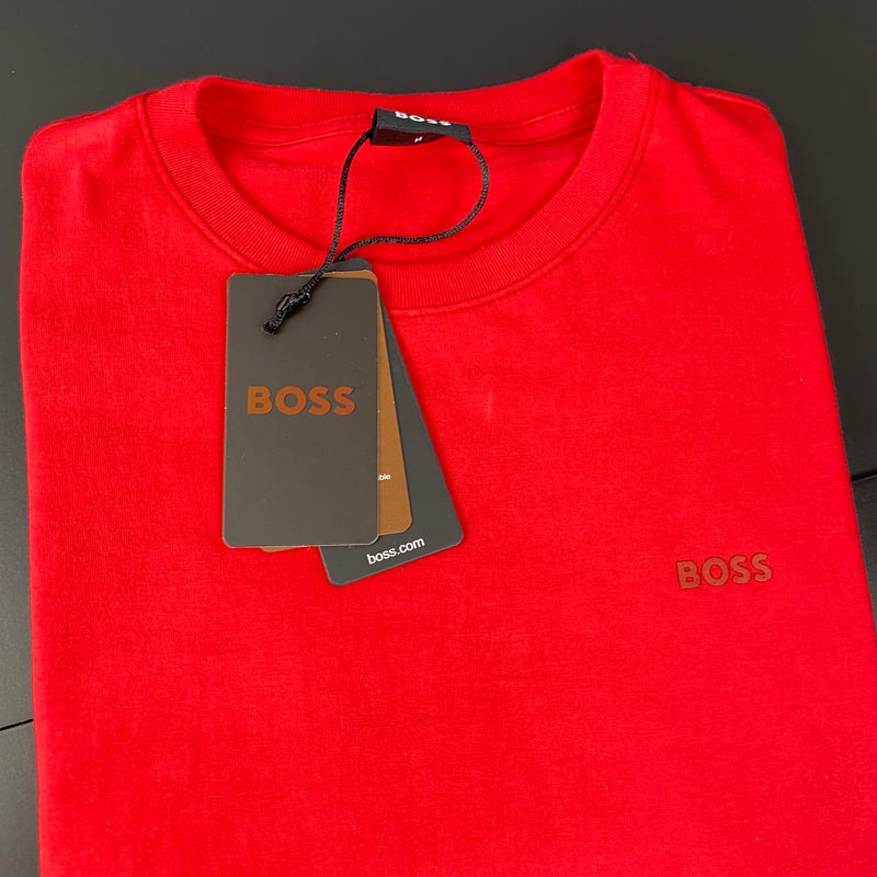 Camiseta Básica Hugo Boss Vermelha Masculina Malha Importada