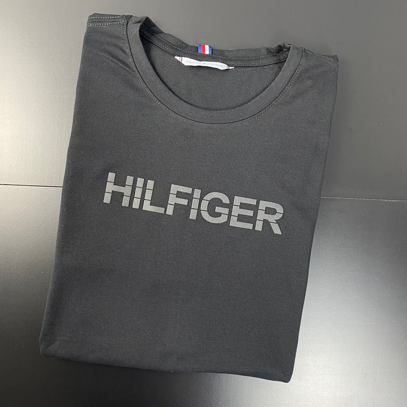 Camiseta Tommy Hilfiger Preta Masculina Malha Importada