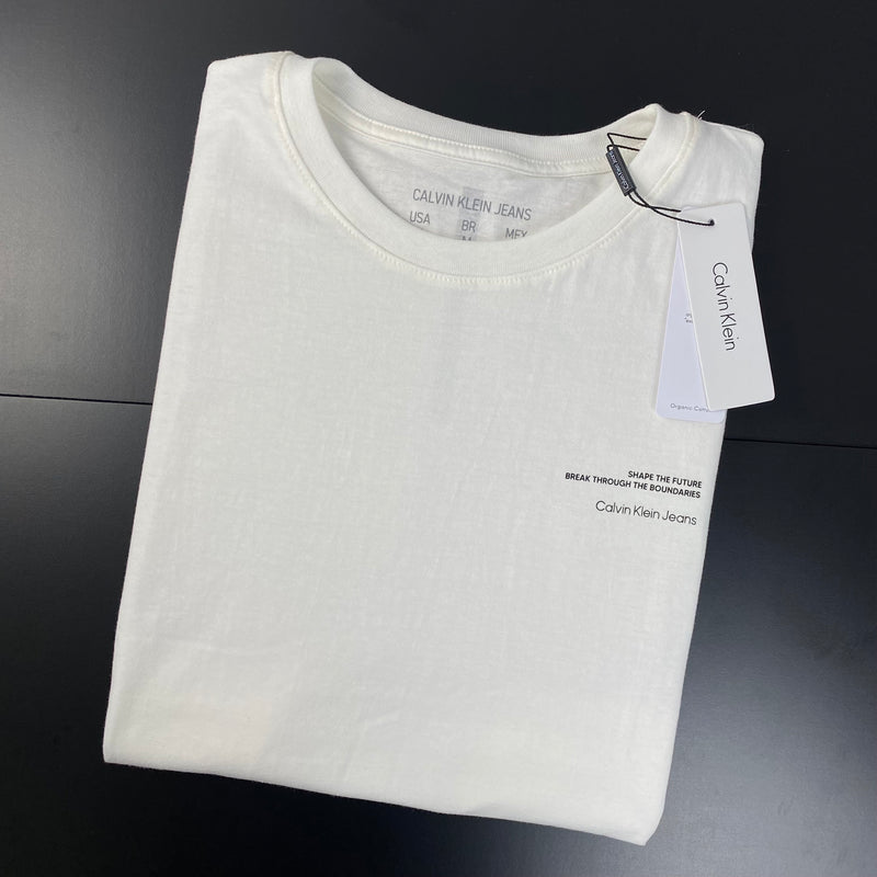 Camiseta Básica Calvin Klein Branca Masculina Malha Importada