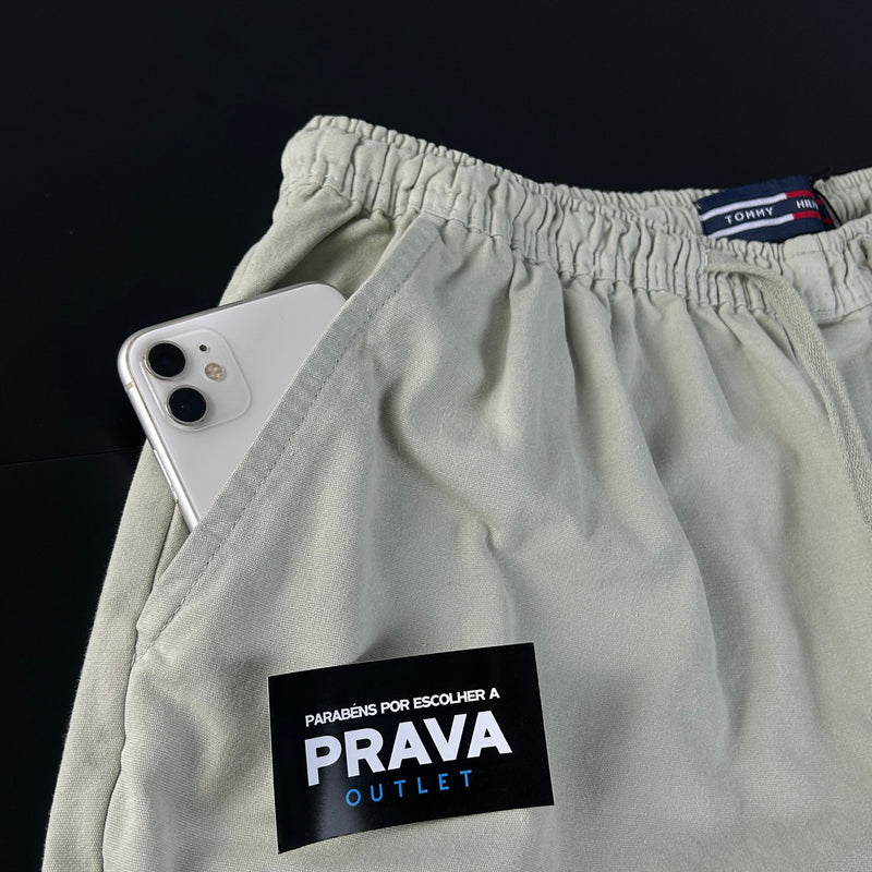 Shorts de Sarja Tommy Hilfiger Bege Claro Masculino