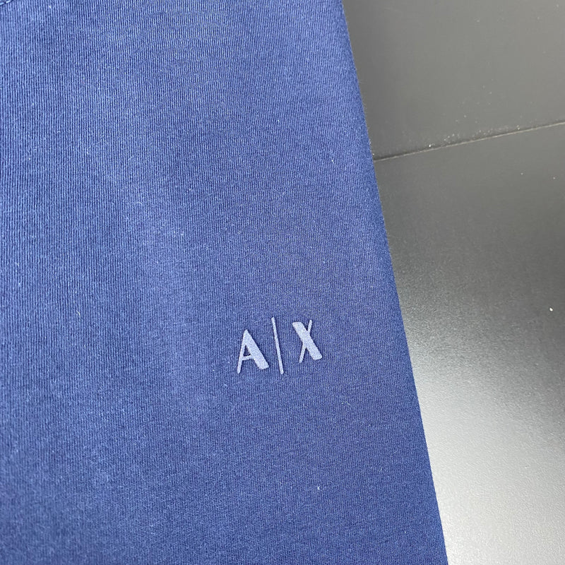 Camiseta Básica Armani Exchange Azul Masculina Malha Importada