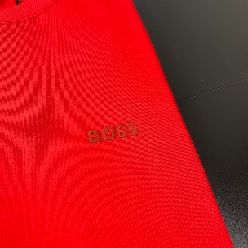 Camiseta Básica Hugo Boss Vermelha Masculina Malha Importada