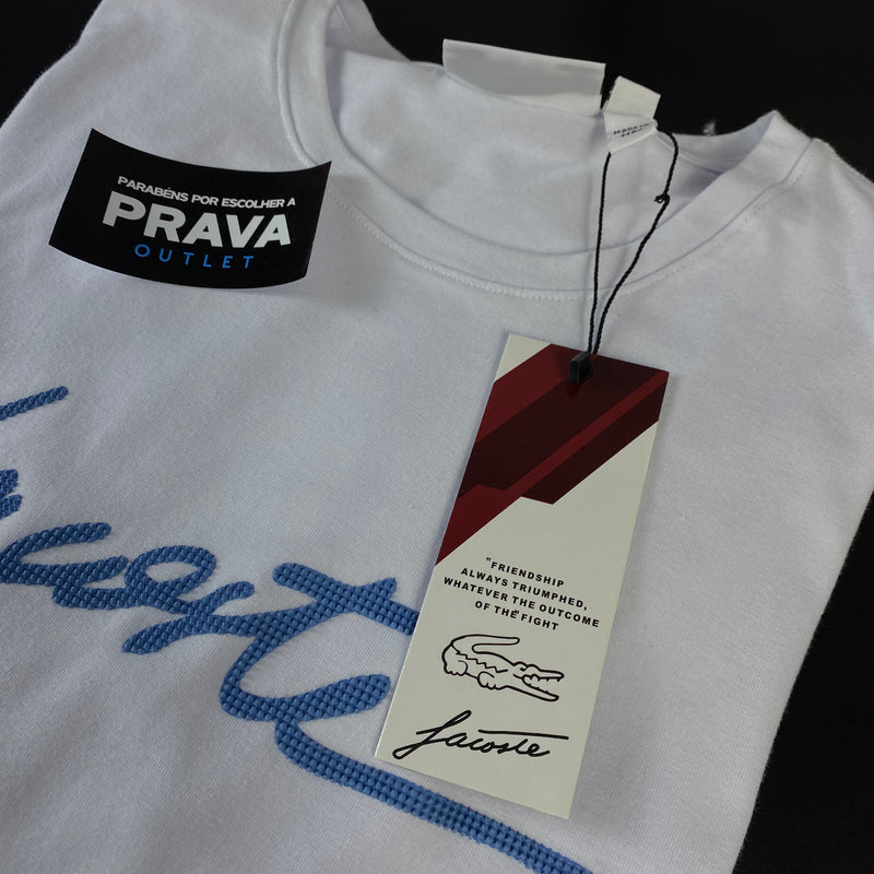 Camiseta Lacoste Branca Masculina Malha Importada