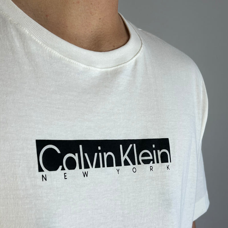 Camiseta Calvin Klein Branca Masculina Malha Importada