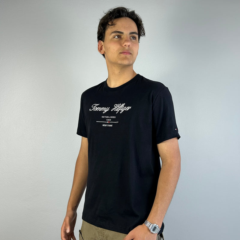 Camiseta Tommy Hilfiger Preta Masculina Malha Importada