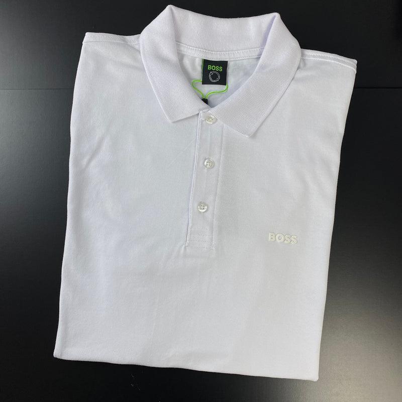 Camisa polo Hugo Boss branca masculina malha premium
