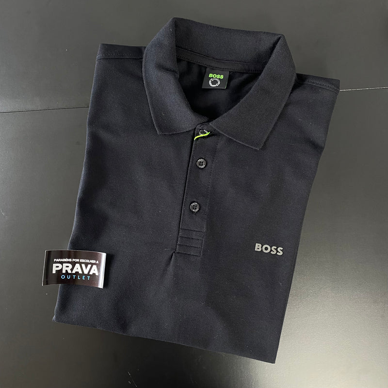 Camisa polo Hugo Boss preta masculina Black Friday 2025