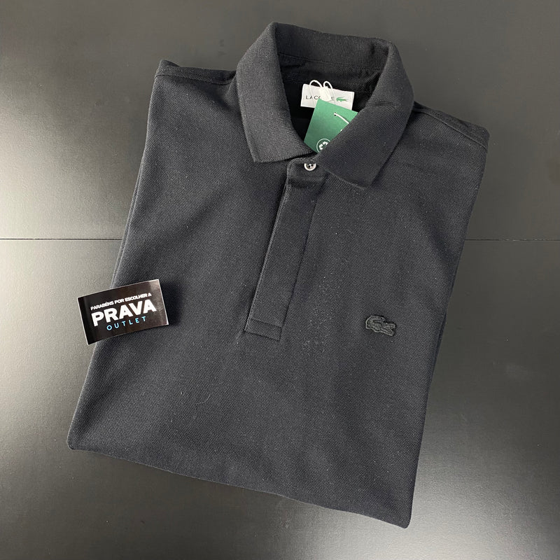Camisa polo Lacoste Paris preta masculina Black Friday 2025